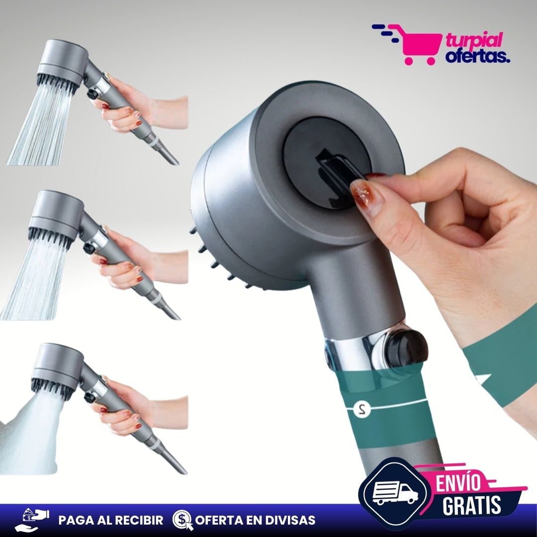 Ducha Turbo a Presión con Masajeador + Manguera OFERTA EN DIVISAS